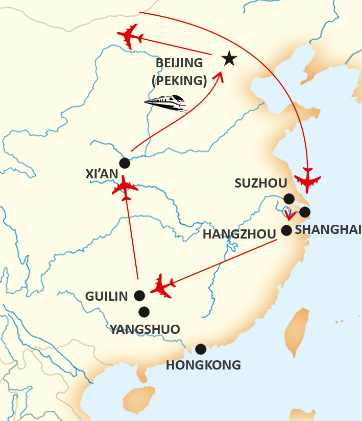 Karta för resa Kinesiskt panorama