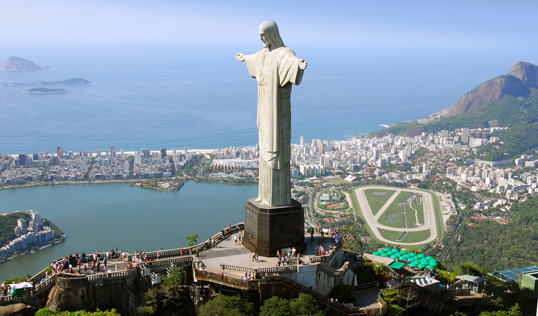 Corcovado med Kristusstatyn i Rio de Janeiro, Braslien