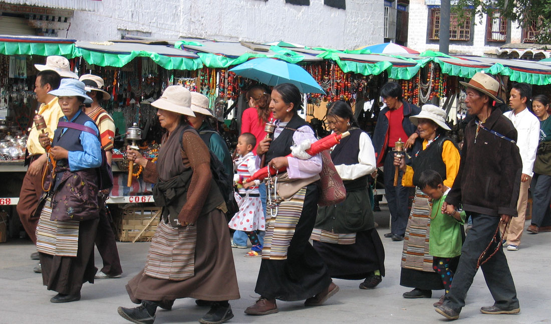 Tibetanska folket i Bakhor, Lhasa, Tibet